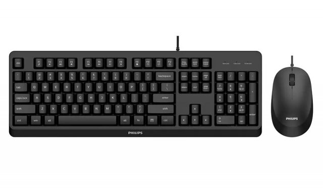 Računarske periferije i oprema - Philips SPT6207BL žična crna tastatura i mis - Avalon ltd