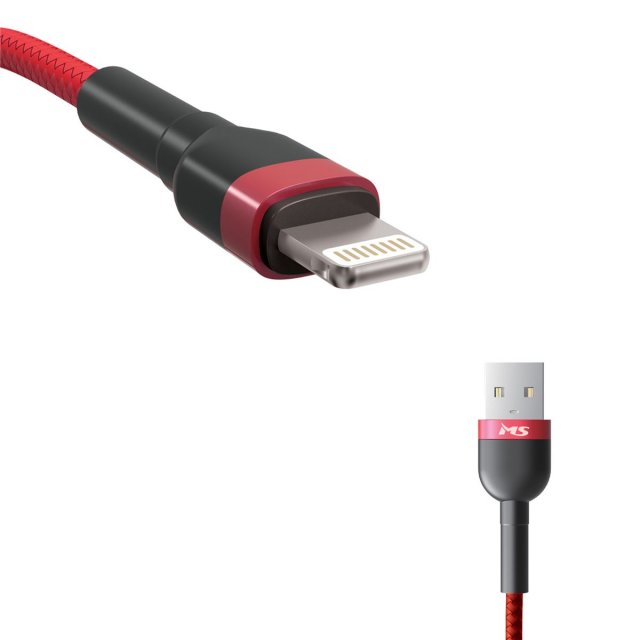 Kablovi, adapteri i punjači - KABL MS USB-A 2.0->LIGHTNING, 1m, crveni - Avalon ltd