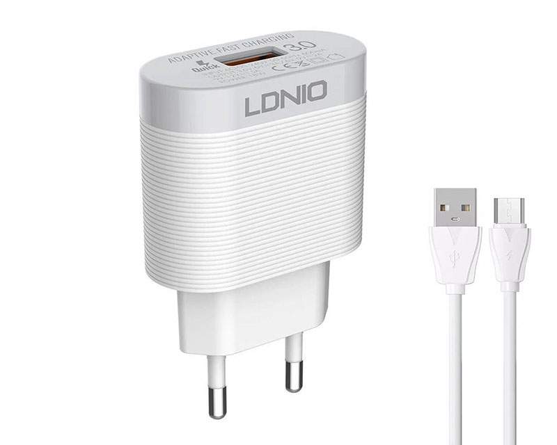 Kablovi, adapteri i punjači - LDNIO A303Q USB Micro QC 3.0 punjač beli - Avalon ltd