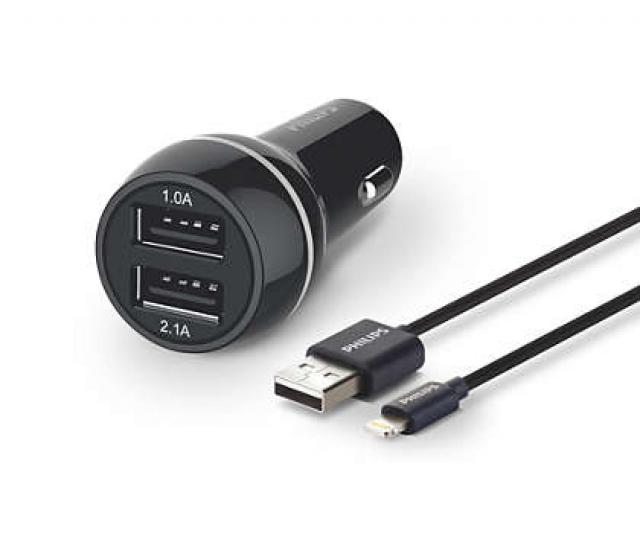 Kablovi, adapteri i punjači - PHILIPS Dual USB Car Charger DLP2357V/10 - Avalon ltd