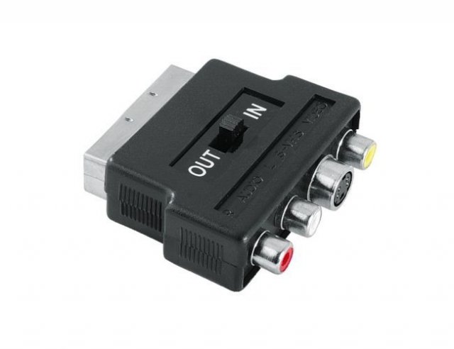 Kablovi, adapteri i punjači - E-GREEN ADAPTER SCART - 3RCA / S-VHS (ON/OFF) CRNI - Avalon ltd