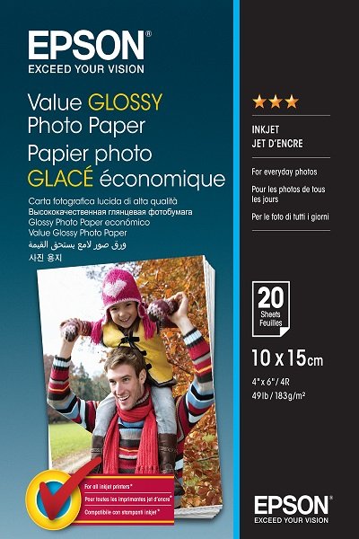 Digitalni foto aparati - EPSON FOTOPAPIR VALUE GLOSSY 10X15 20 SHEETS - Avalon ltd