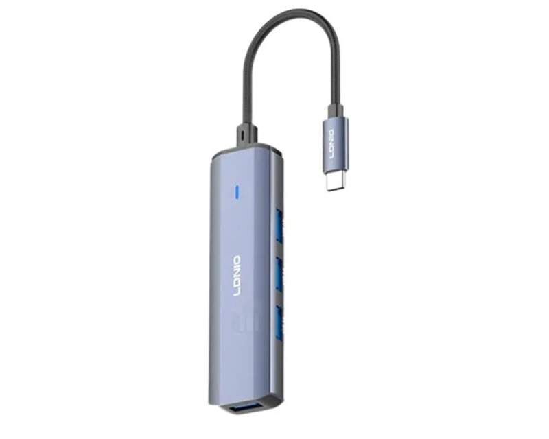 Računarske periferije i oprema - LDNIO DS-114C  adapter Tip C na USB 4 in 1 sivi - Avalon ltd