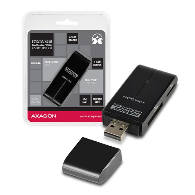 USB memorije i Memorijske kartice - MEM CR AXA CRE-D4B EXTERNAL HANDY CARD READER 4-SLOT - Avalon ltd