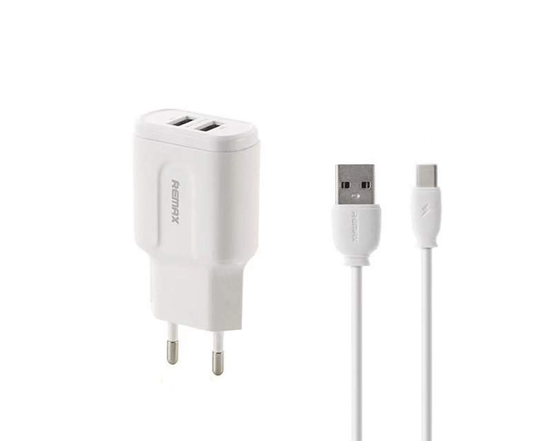 Kablovi, adapteri i punjači - RP-U22 Dual USB 2.4A USB TIP C Fast Charging punjac bijeli - Avalon ltd