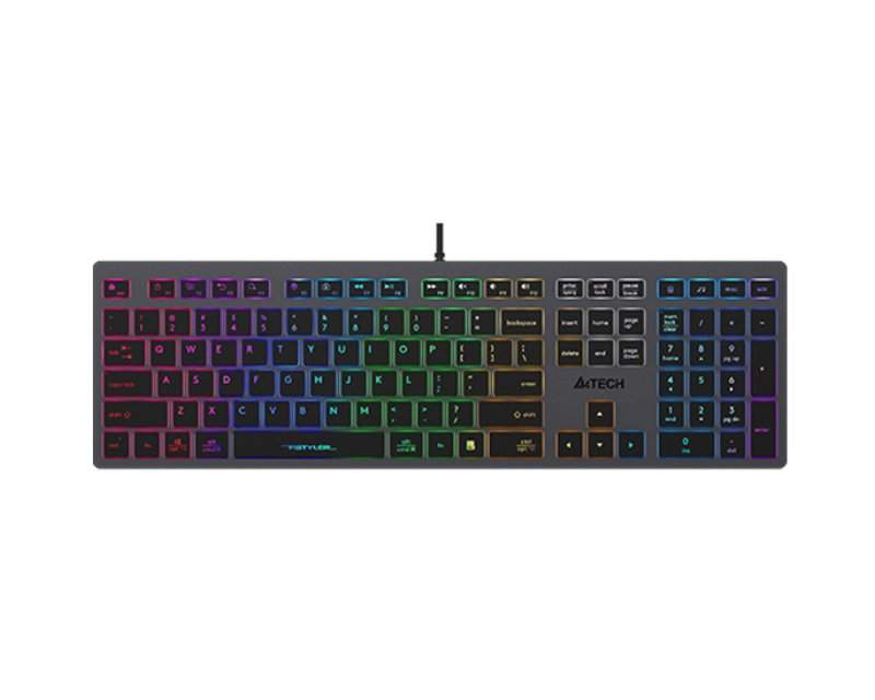 Računarske periferije i oprema - A4 TECH FX60 Scissor Switch Neon Backlit USB US siva tastatura - Avalon ltd